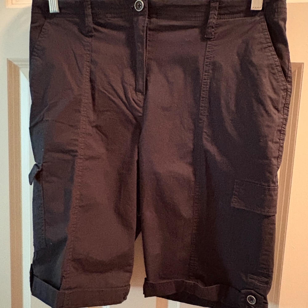 Chico’s Black Chino Shorts, stretch waist, size 1